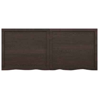 Dark Brown Shelf 140x60x(2-6) cm Treated Solid Oak