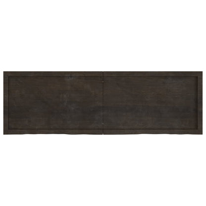 Dark Brown Shelf 160x50x(2-6) cm Treated Solid Oak