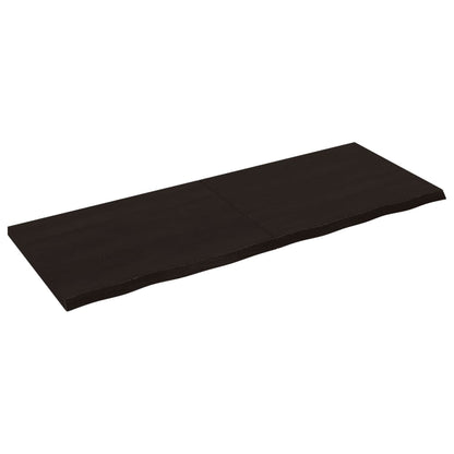 Dark Brown Shelf 160x60x(2-4) cm Treated Solid Oak