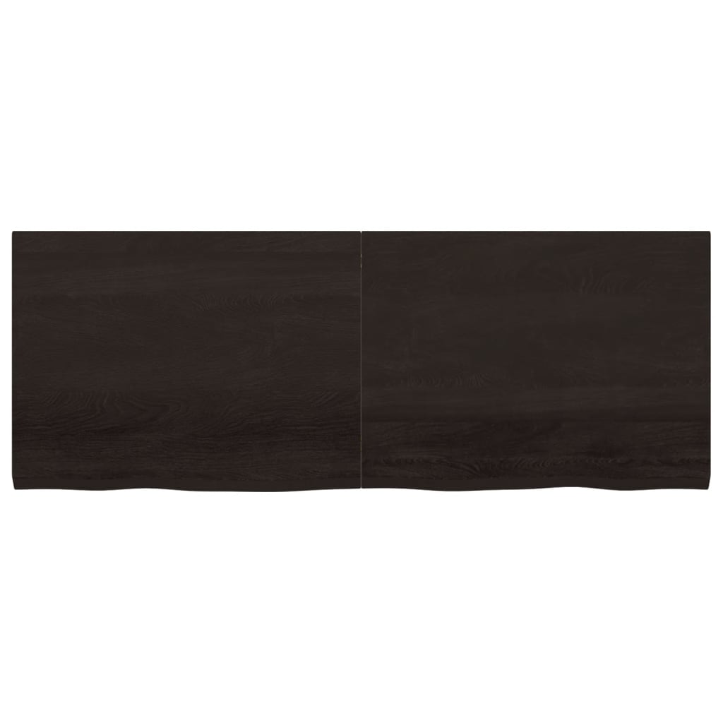 Dark Brown Shelf 160x60x(2-4) cm Treated Solid Oak