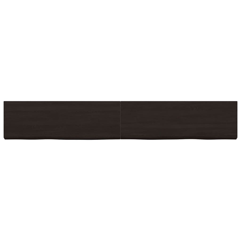 Dark Brown Shelf 180x40x(2-4) cm Treated Solid Oak