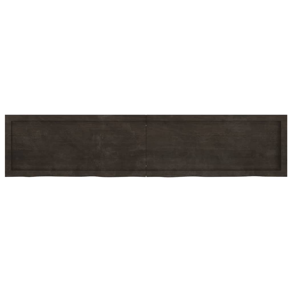 Dark Brown Shelf 180x40x(2-4) cm Treated Solid Oak