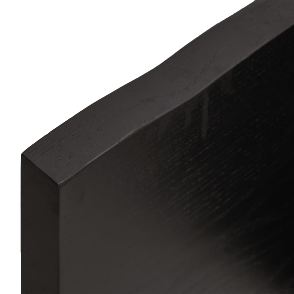 Dark Brown Shelf 180x40x(2-4) cm Treated Solid Oak