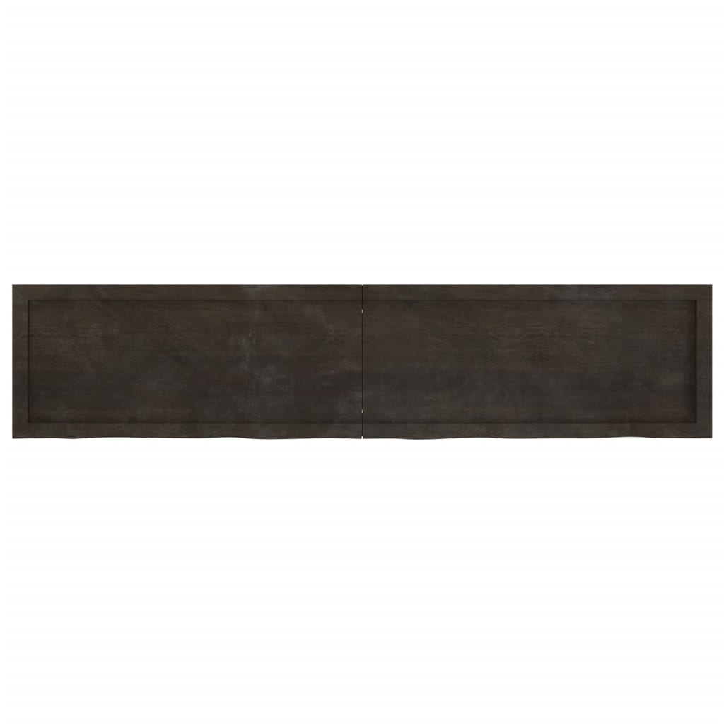 Dark Brown Shelf 180x40x(2-6) cm Treated Solid Oak