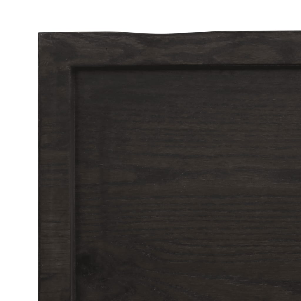 Dark Brown Shelf 180x40x(2-6) cm Treated Solid Oak