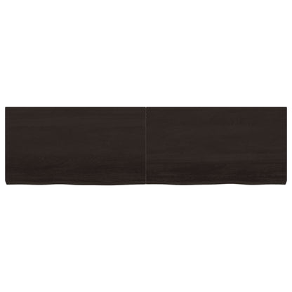 Dark Brown Shelf 180x50x(2-6) cm Treated Solid Oak