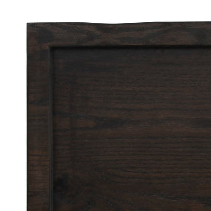 Dark Brown Shelf 180x50x(2-6) cm Treated Solid Oak