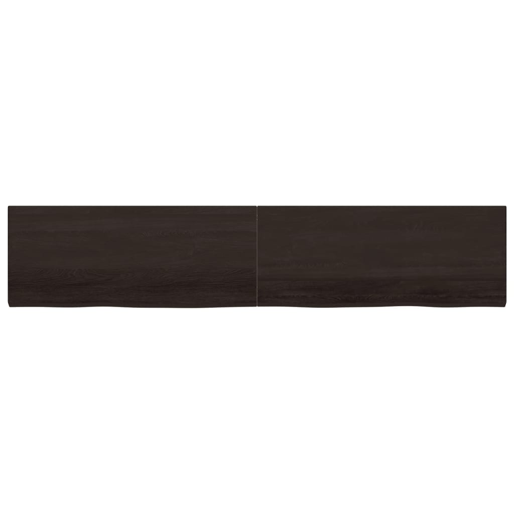 Dark Brown Shelf 200x40x(2-4) cm Treated Solid Oak