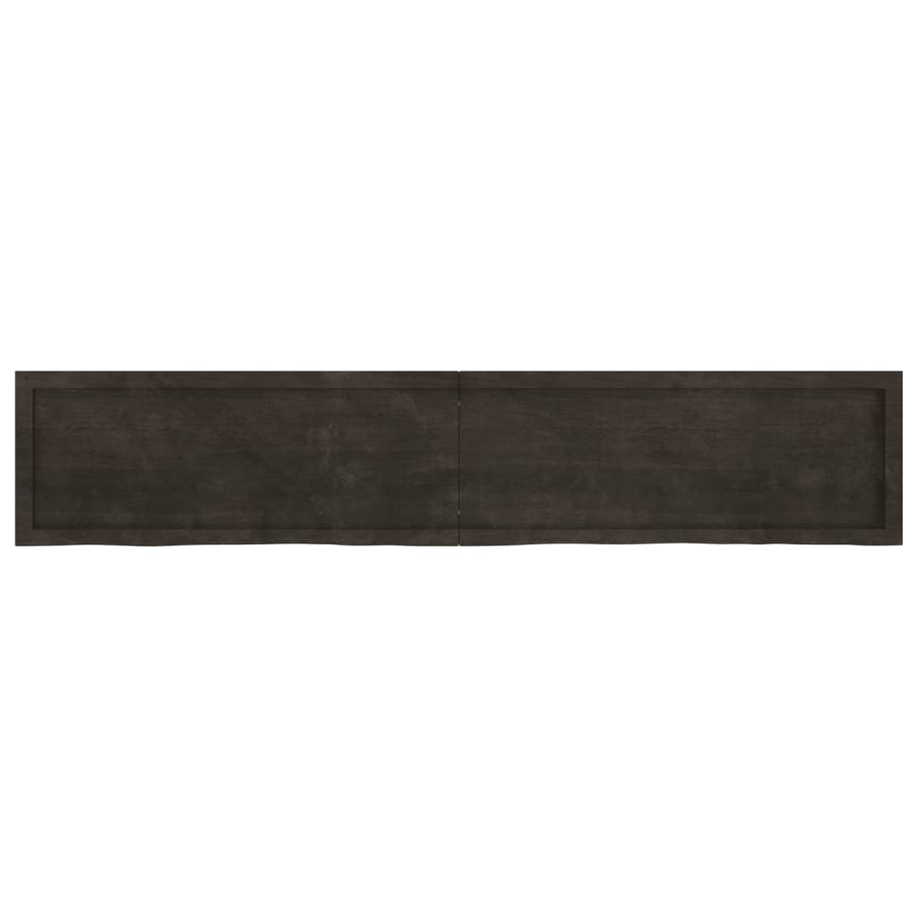 Dark Brown Shelf 200x40x(2-4) cm Treated Solid Oak