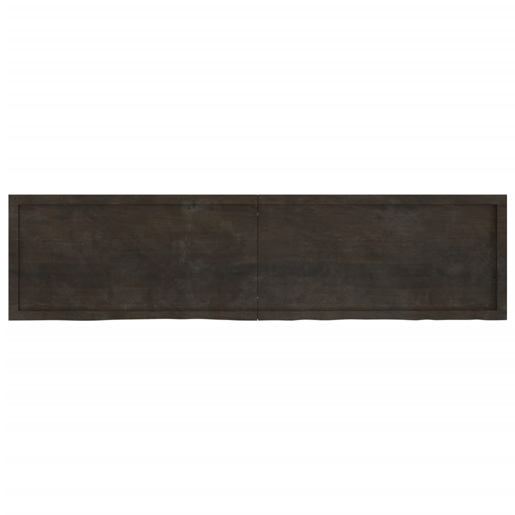 Ripiano Marrone Scuro 200x50x(2-6) cm Massello Rovere Trattato - homemem39