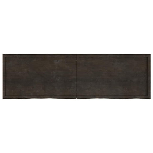 Ripiano Marrone Scuro 200x60x(2-6) cm Massello Rovere Trattato - homemem39