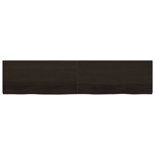 Ripiano Marrone Scuro 220x50x(2-6) cm Massello Rovere Trattato - homemem39