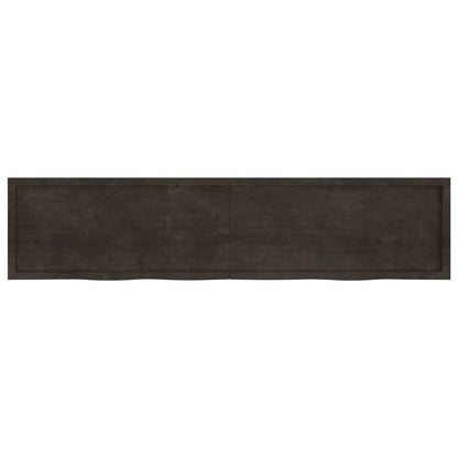 Ripiano Marrone Scuro 220x50x(2-6) cm Massello Rovere Trattato - homemem39