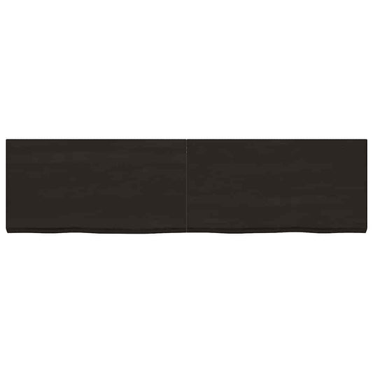 Ripiano Marrone Scuro 220x60x(2-6) cm Massello Rovere Trattato - homemem39