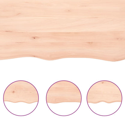 Piano per Tavolo 80x50x2 cm in Rovere Non Trattato Bordi Vivi - homemem39