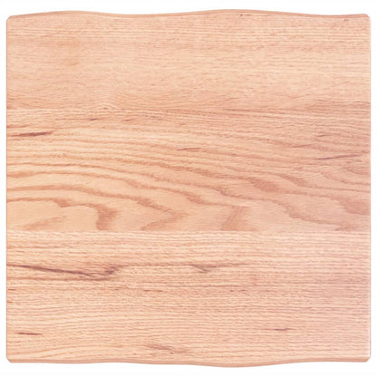 Piano Tavolo Marrone Chiaro 40x40x2 cm in Rovere Non Trattato
