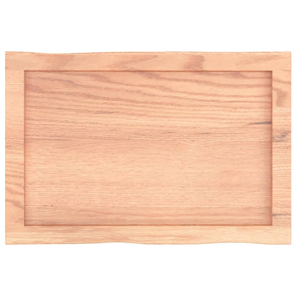 Piano Tavolo Marrone Chiaro 60x40x(2-6) cm Rovere Non Trattato - homemem39