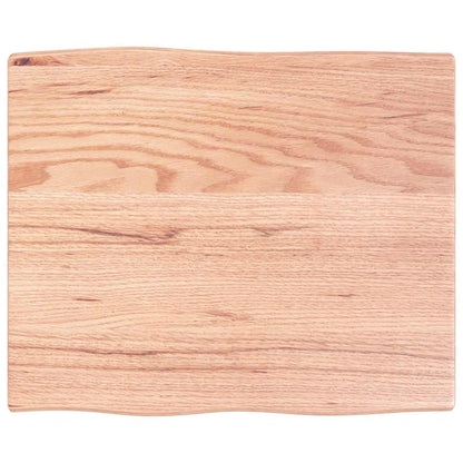Piano Tavolo Marrone Chiaro 60x50x2 cm in Rovere Non Trattato