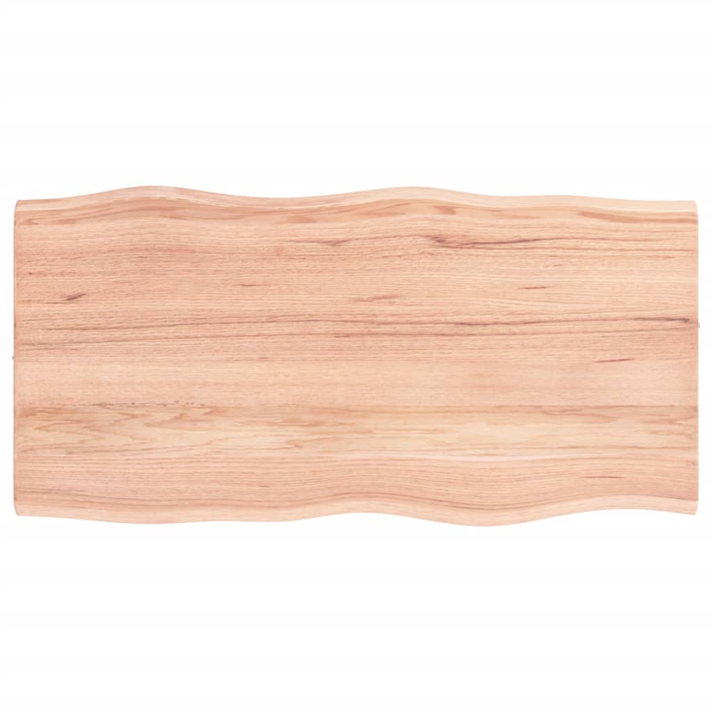 Piano Tavolo Marrone Chiaro 80x40x2 cm in Rovere Non Trattato
