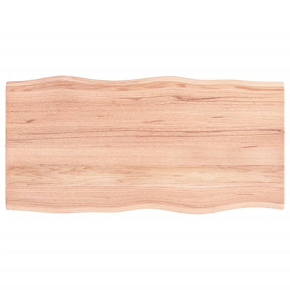Piano Tavolo Marrone Chiaro 80x40x2 cm in Rovere Non Trattato