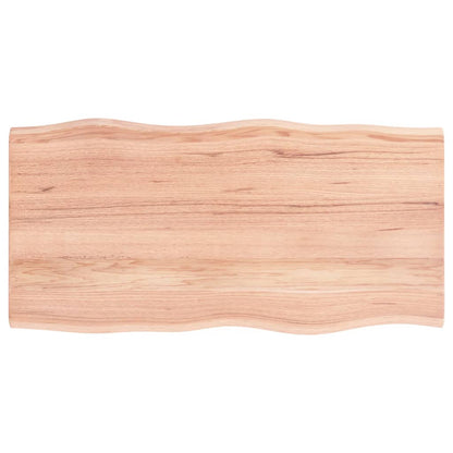 Piano Tavolo Marrone Chiaro 100x50x2 cm in Rovere Non Trattato | homemem39