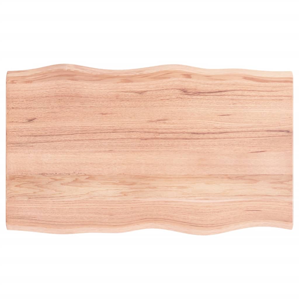 Piano Tavolo Marrone Chiaro 100x60x2 cm in Rovere Non Trattato