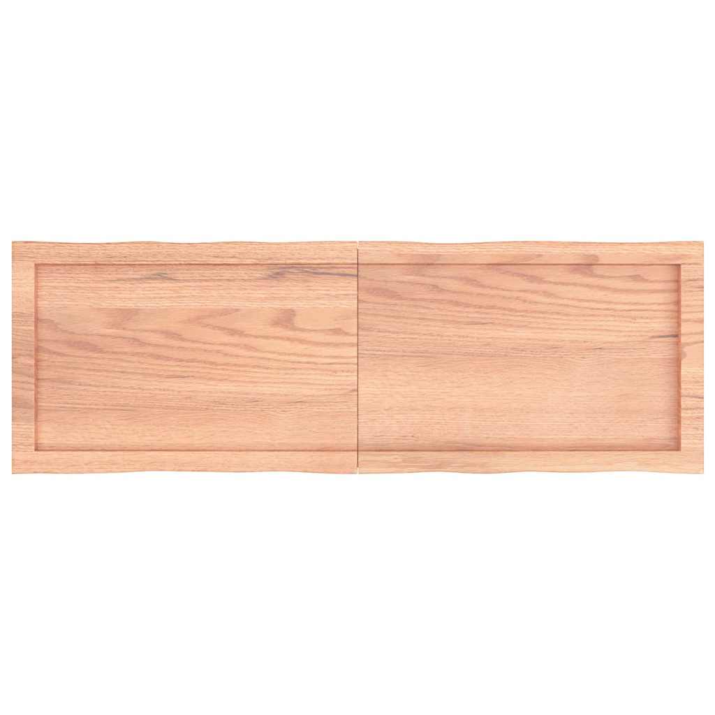 Piano Tavolo Marrone Chiaro 120x40x(2-4) cm Rovere Non Trattato
