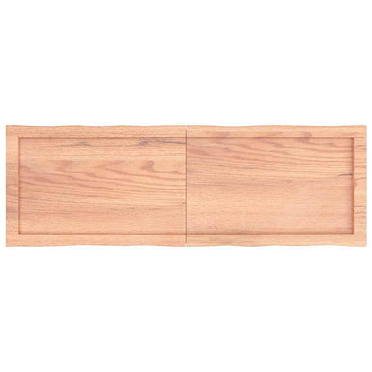 Piano Tavolo Marrone Chiaro 120x40x(2-4) cm Rovere Non Trattato