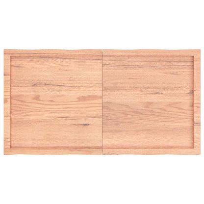 Piano Tavolo Marrone Chiaro 120x60x(2-4) cm Rovere Non Trattato