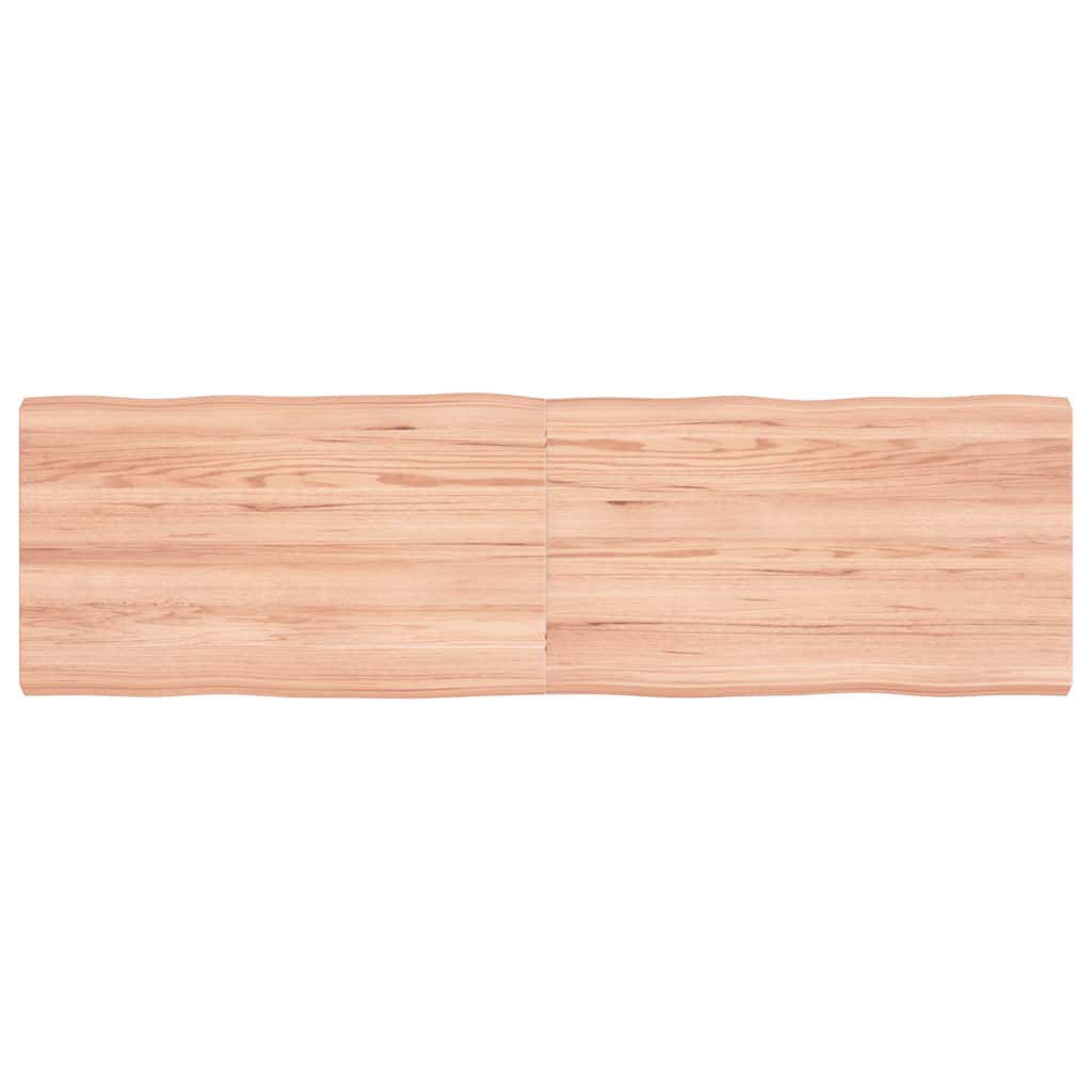 Piano Tavolo Marrone Chiaro 140x40x(2-4) cm Rovere Non Trattato