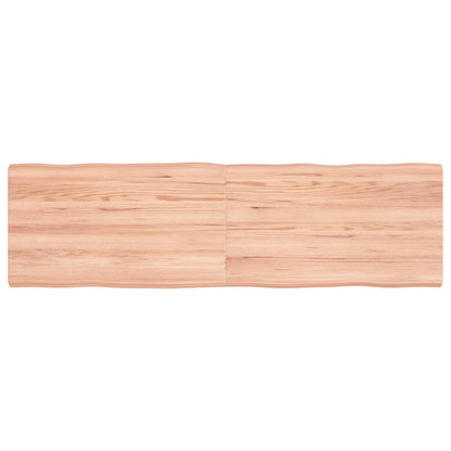 Piano Tavolo Marrone Chiaro 140x40x(2-4) cm Rovere Non Trattato