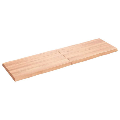 Piano Tavolo Marrone Chiaro 140x40x(2-4) cm Rovere Non Trattato