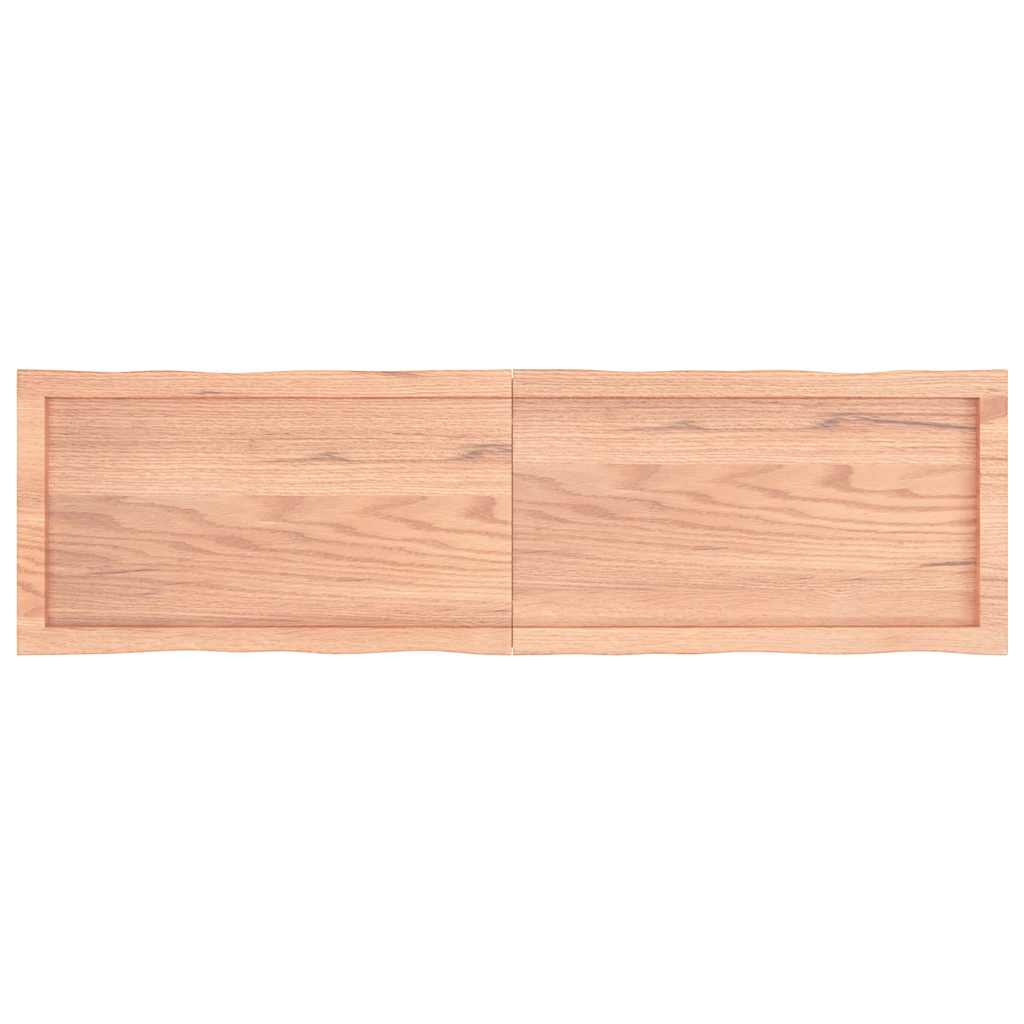 Piano Tavolo Marrone Chiaro 140x40x(2-4) cm Rovere Non Trattato