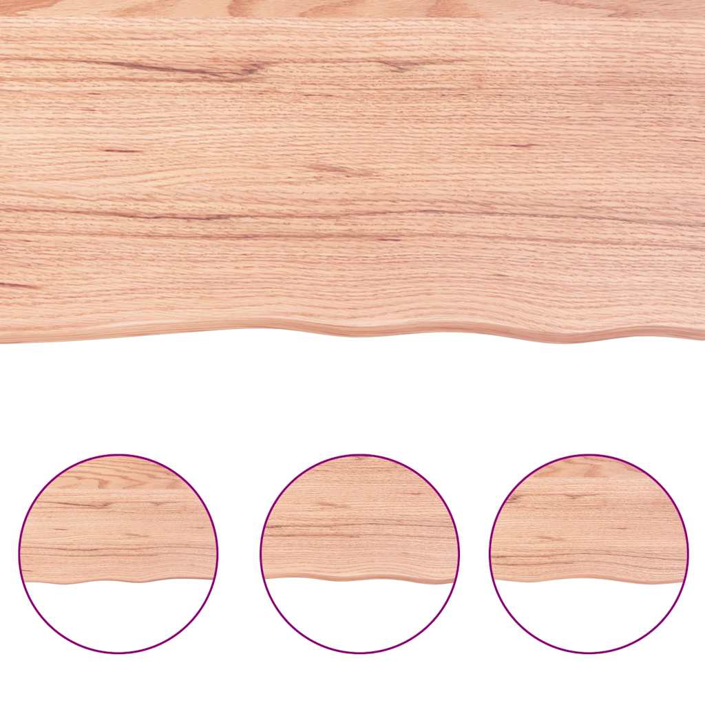 Piano Tavolo Marrone Chiaro 140x40x(2-4) cm Rovere Non Trattato | homemem39