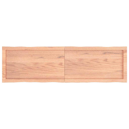 Piano Tavolo Marrone Chiaro 140x40x(2-6) cm Rovere Non Trattato - homemem39