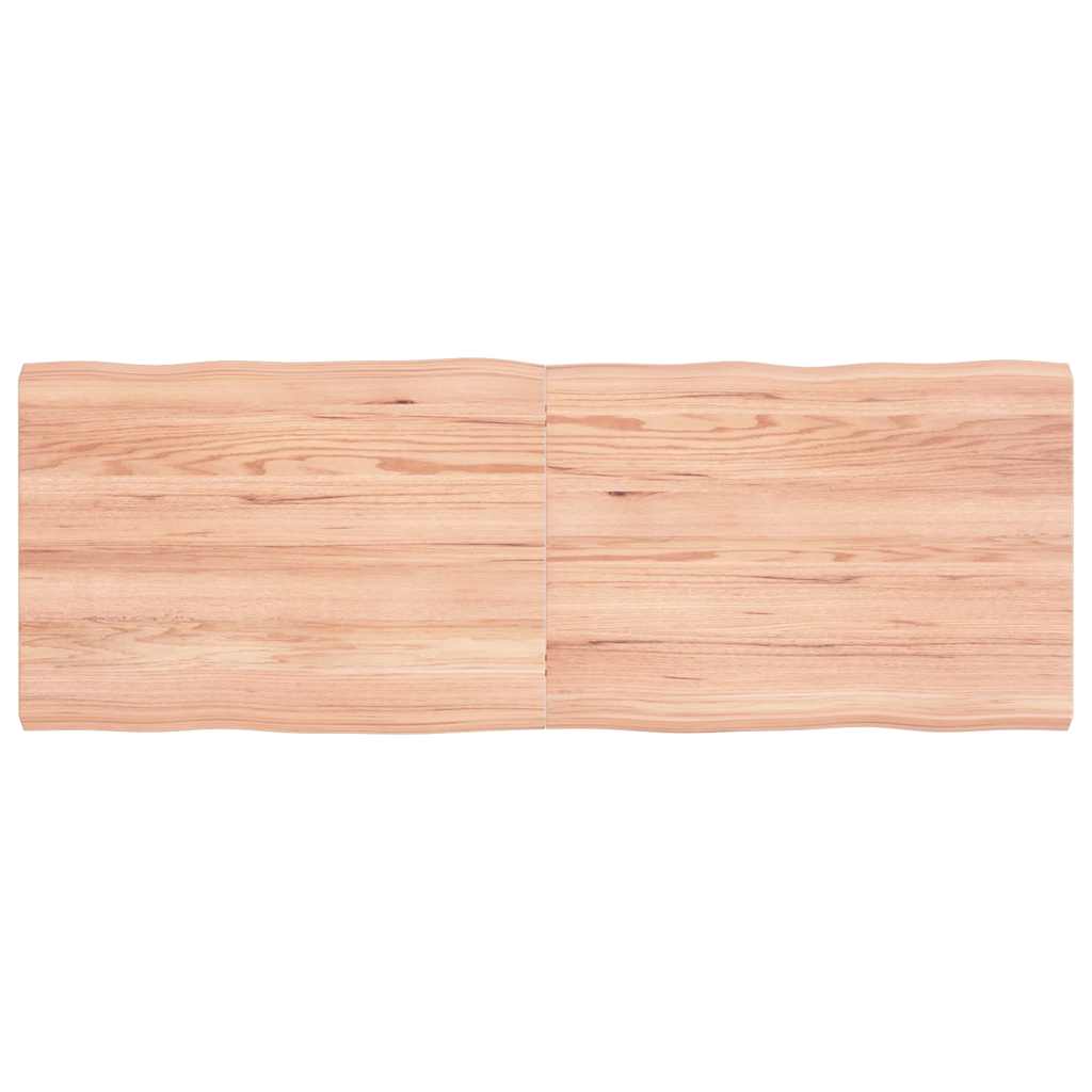 Piano Tavolo Marrone Chiaro 140x50x(2-4) cm Rovere Non Trattato