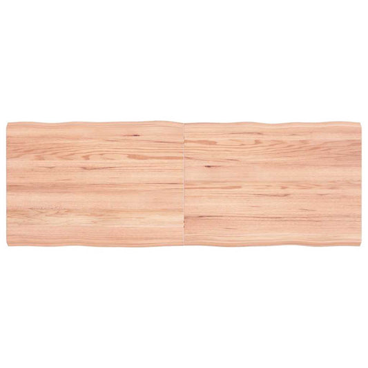 Piano Tavolo Marrone Chiaro 140x50x(2-4) cm Rovere Non Trattato