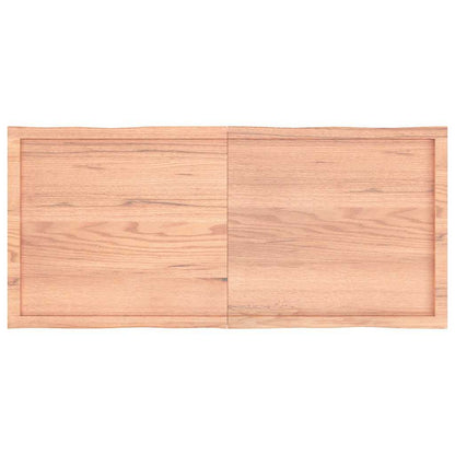 Piano Tavolo Marrone Chiaro 140x60x(2-4) cm Rovere Non Trattato - homemem39