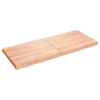 Piano Tavolo Marrone Chiaro 140x60x(2-6) cm Rovere Non Trattato | homemem39