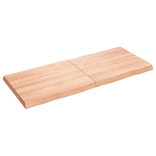 Piano Tavolo Marrone Chiaro 140x60x(2-6) cm Rovere Non Trattato | homemem39