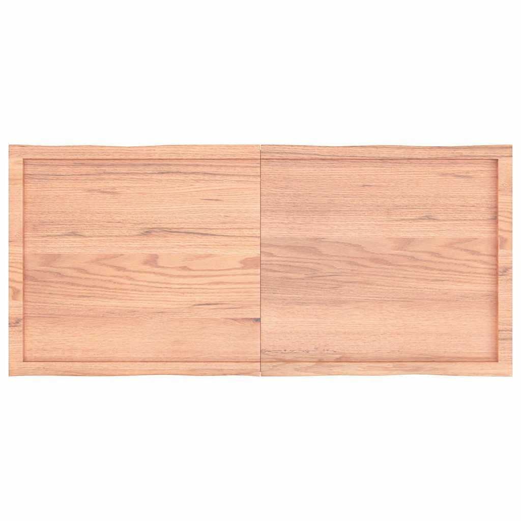 Piano Tavolo Marrone Chiaro 140x60x(2-6) cm Rovere Non Trattato | homemem39