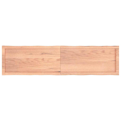 Piano Tavolo Marrone Chiaro 160x40x(2-4) cm Rovere Non Trattato
