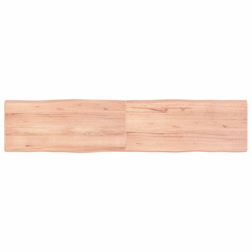 Piano Tavolo Marrone Chiaro 180x40x(2-4) cm Rovere Non Trattato