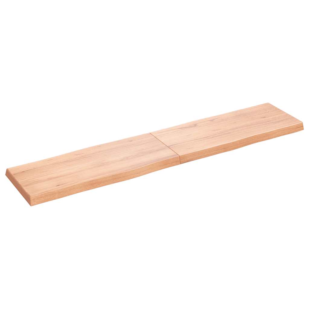 Piano Tavolo Marrone Chiaro 180x40x(2-6) cm Rovere Non Trattato