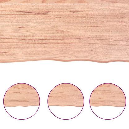 Piano Tavolo Marrone Chiaro 180x50x(2-6) cm Rovere Non Trattato | homemem39