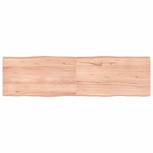Piano Tavolo Marrone Chiaro 180x50x(2-6) cm Rovere Non Trattato