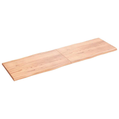 Piano Tavolo Marrone Chiaro 200x60x(2-4) cm Rovere Non Trattato
