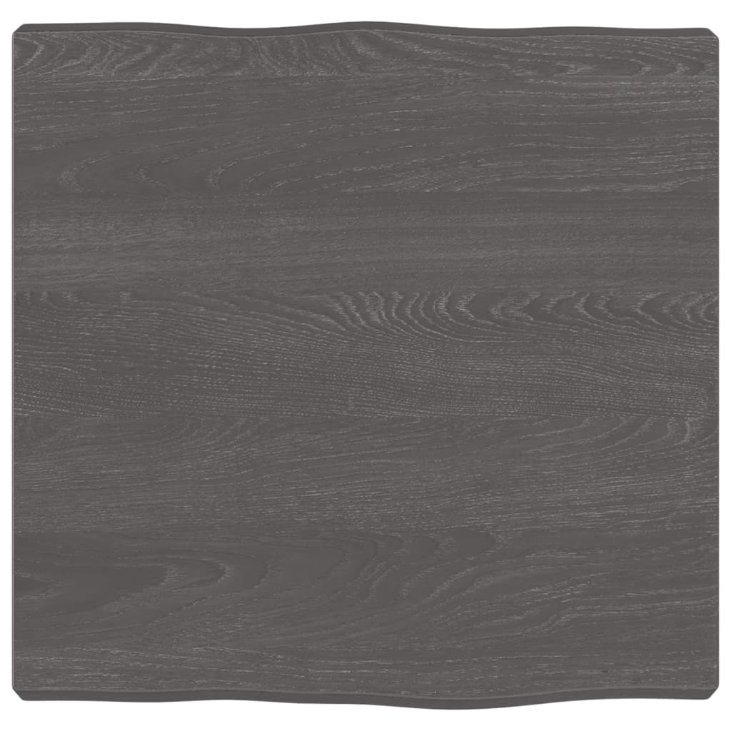 Piano Tavolo Marrone Scuro 40x40x(2-4)cm in Rovere Non Trattato - homemem39