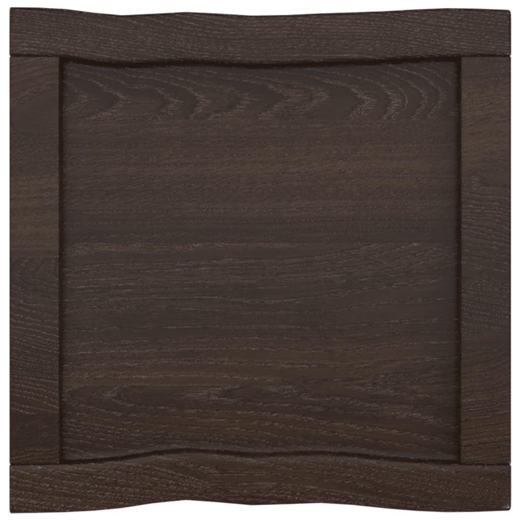 Piano Tavolo Marrone Scuro 40x40x(2-4)cm in Rovere Non Trattato - homemem39