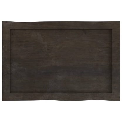 Piano Tavolo Marrone Scuro 60x40x(2-4)cm in Rovere Non Trattato - homemem39